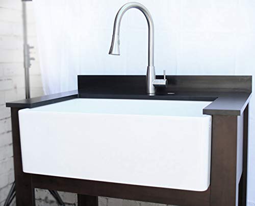 ALFI AB2034 Kitchen Faucet - Brushed Stainless Steel, 3W x 8.75D x 7.25H