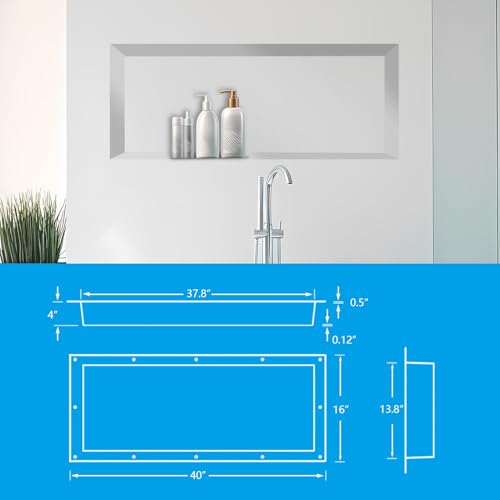 Extra Large Waterproof Shower Niche with Easy Install for Bathroom Storage