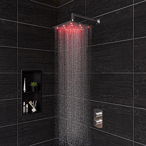 ALFI brand ABNP1224-BB Shower Niche, Brushed Black